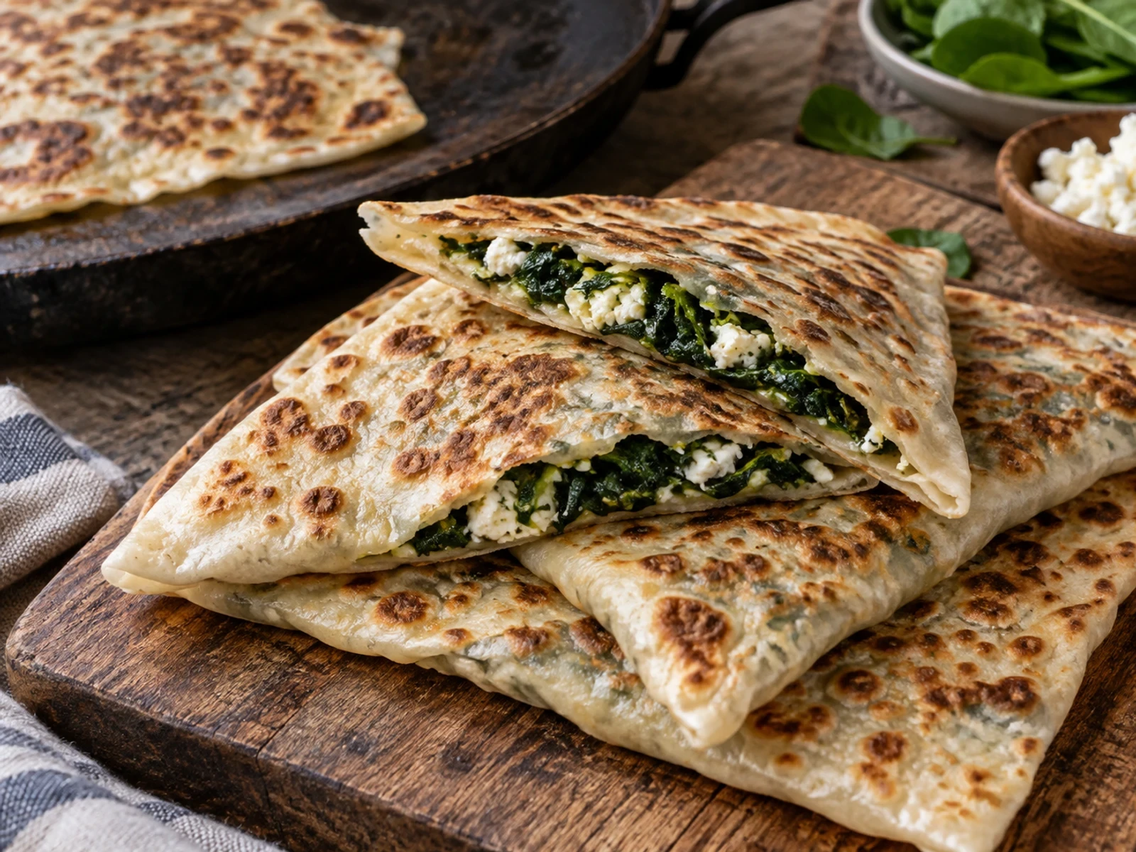 Pirinç Unlu Ispanaklı Glutensiz Gözleme