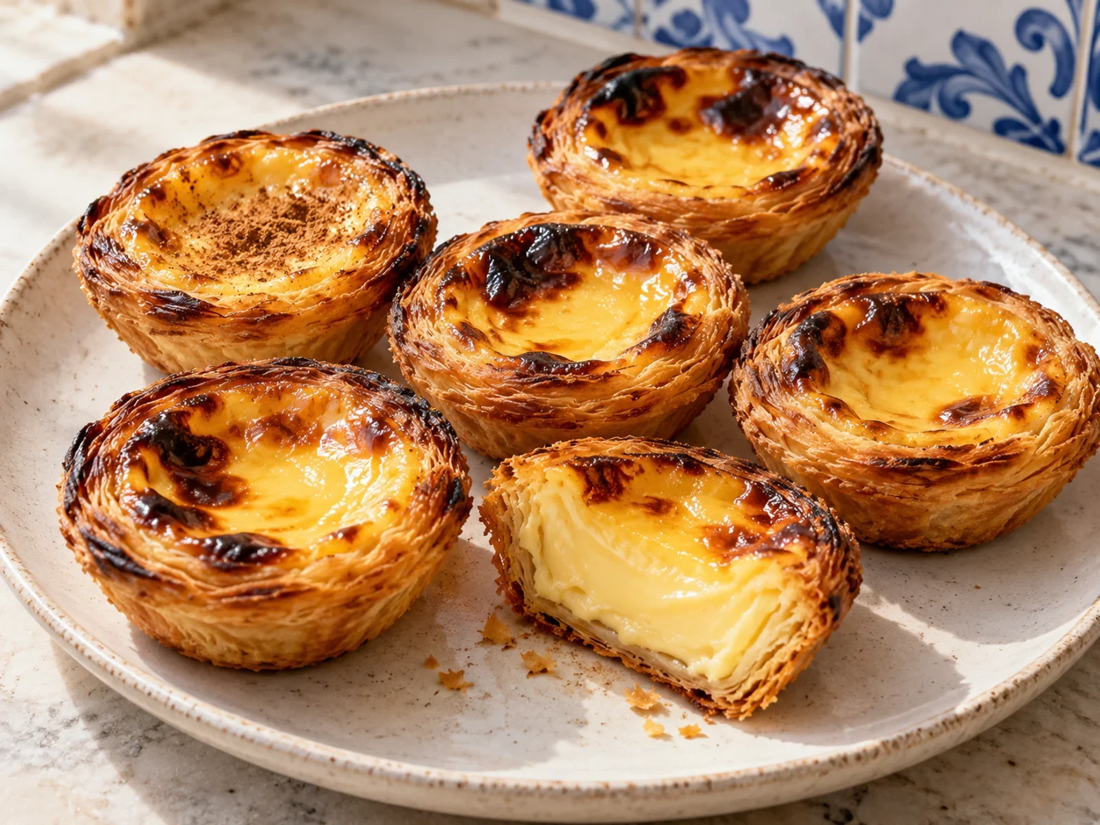 Portekiz Usulü Pastel de Nata bitmiş yemek görünümü
