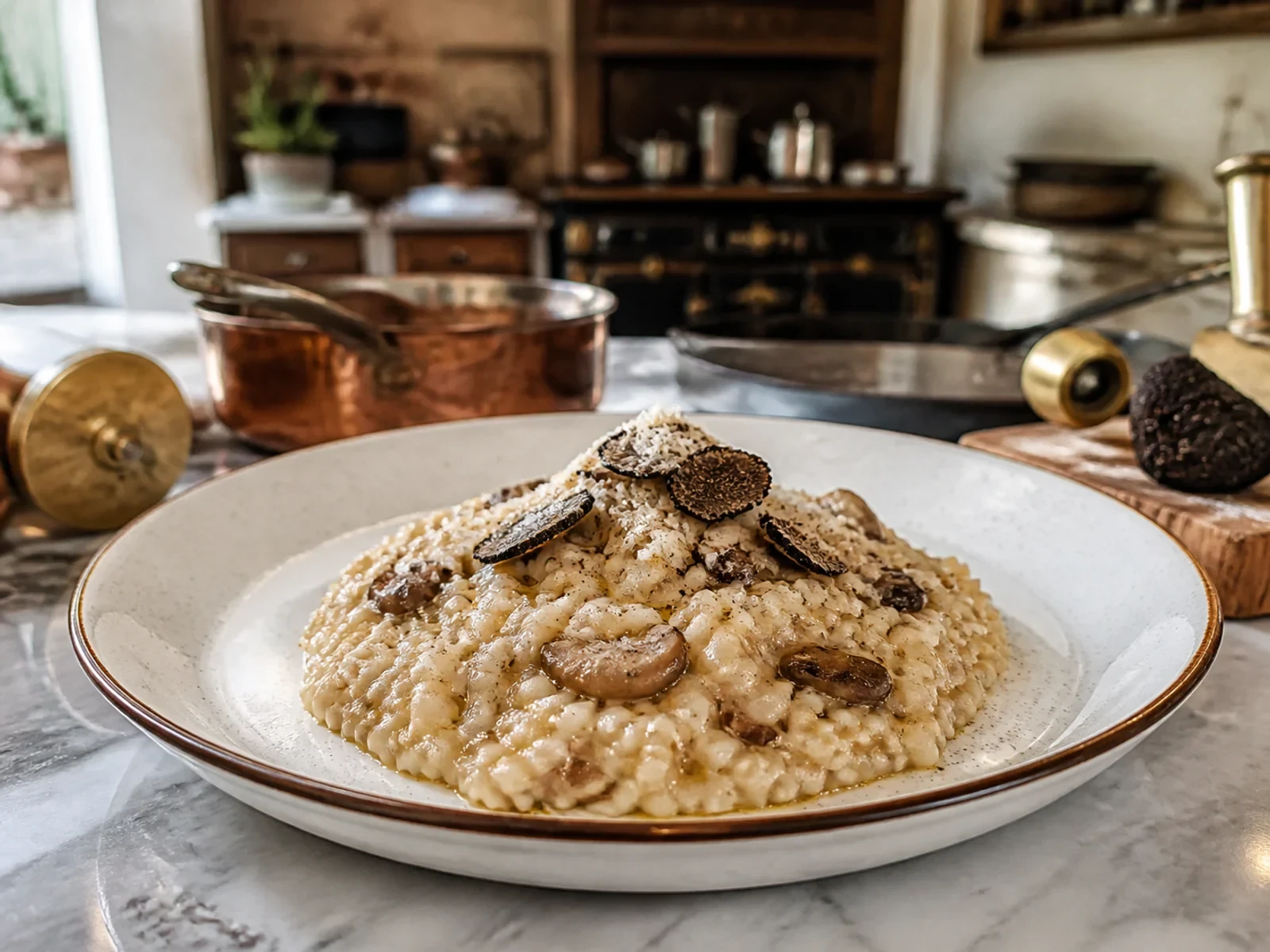 Siyah Trüflü Porcini ve Kahverengi Mantarlı Carnaroli Risotto