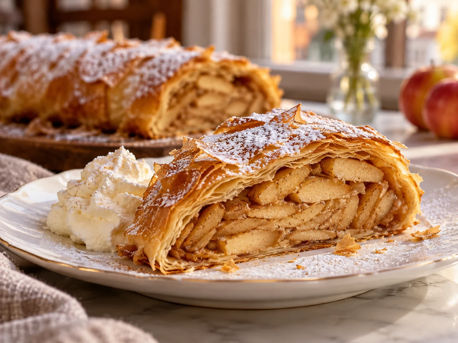 Soysuzlar Esintili Kremalı Elmalı Strudel — Ekran Yemekleri bitmiş yemek görünümü