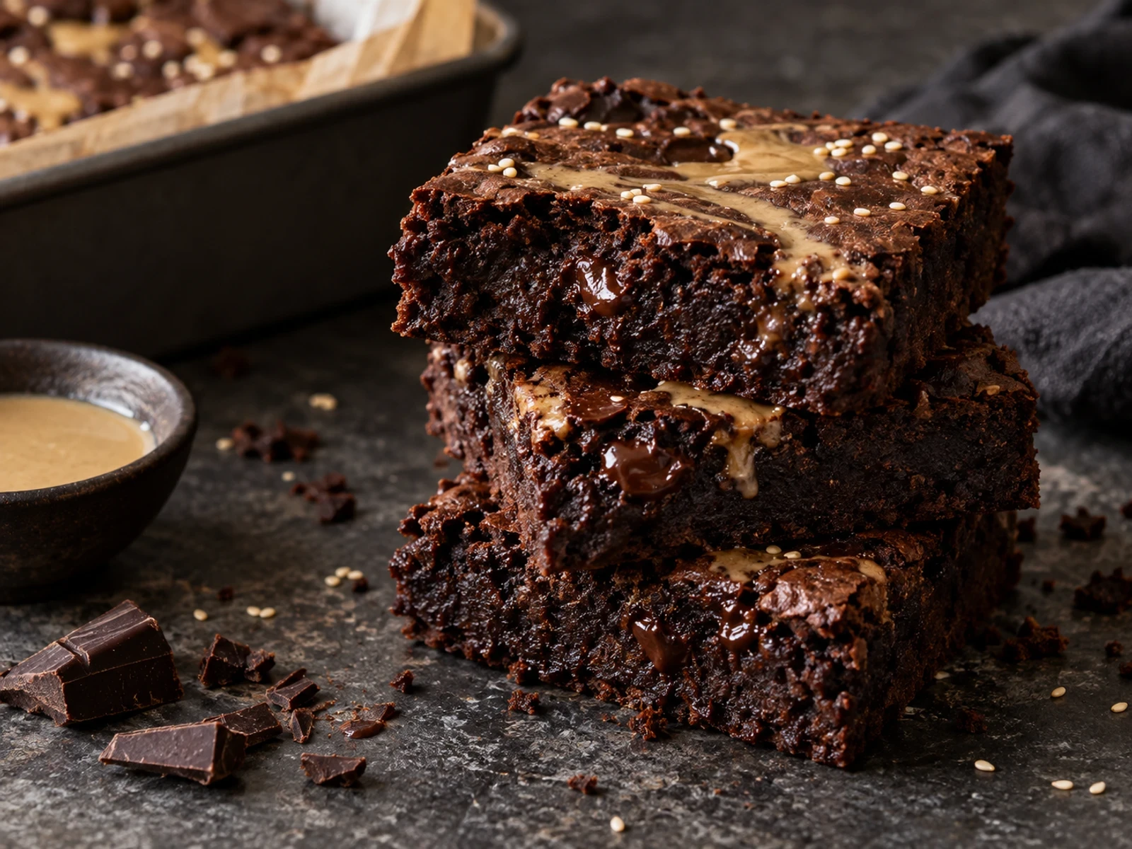 Tahinli Bitter Çikolatalı Nohut Brownie