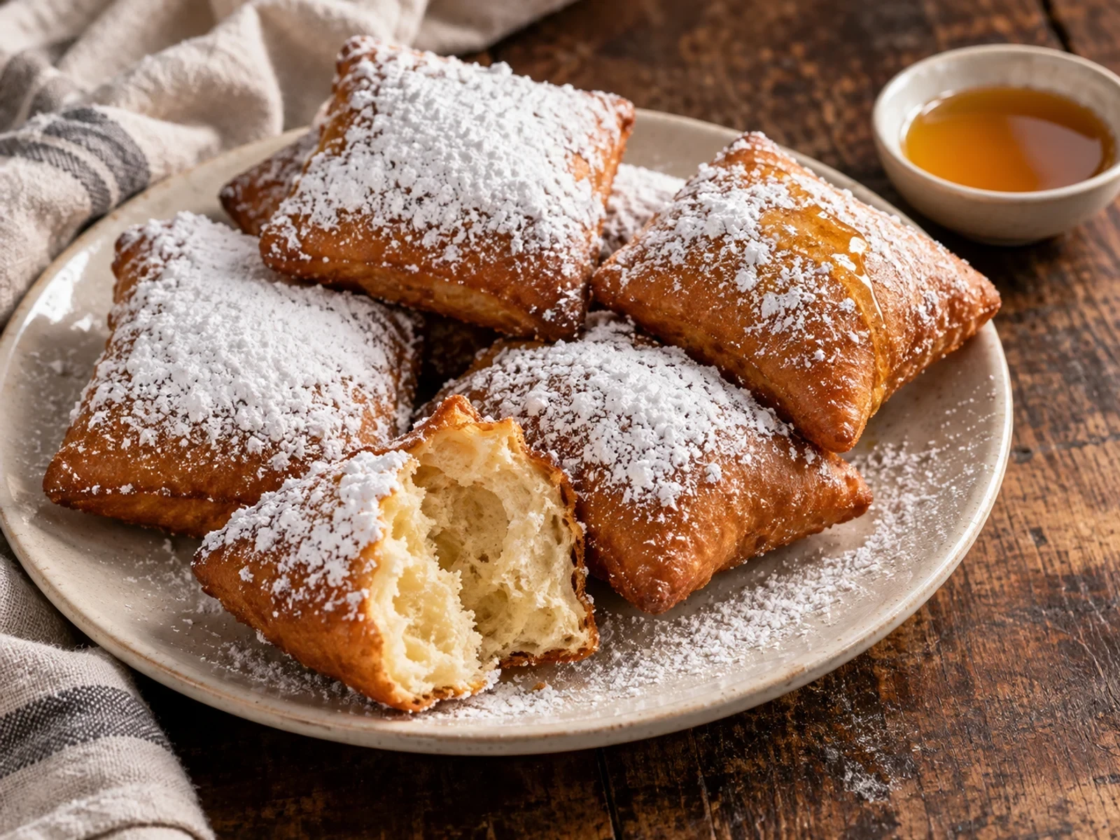 Tiana Esintili Ballı New Orleans Beignet — Ekran Yemekleri bitmiş yemek görünümü