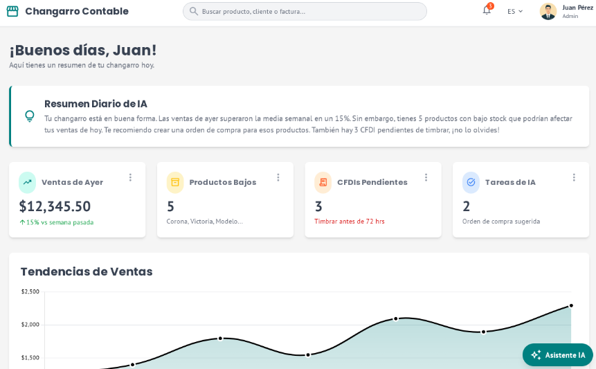 Dashboard de Changarro Contable