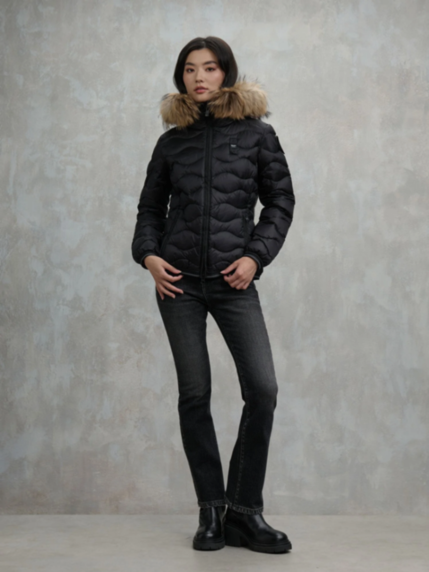 Piumino con bordo in pelliccia aldie - Image 3