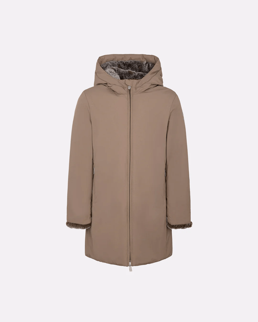 Piumino con interno eco pelliccia - Image 1