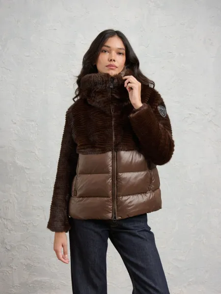 Giubbotto in ecopelliccia e nylon Fanevil