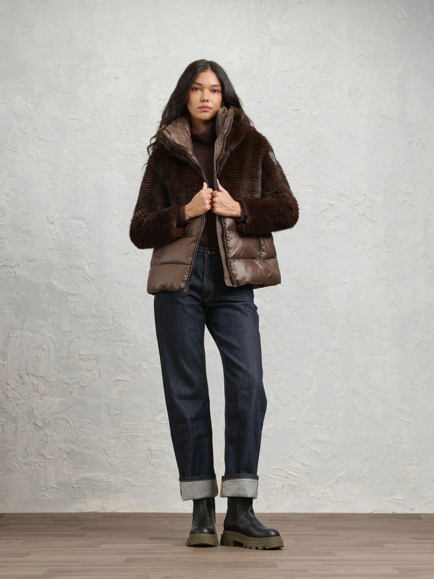 Giubbotto in ecopelliccia e nylon Fanevil - Immagine 3