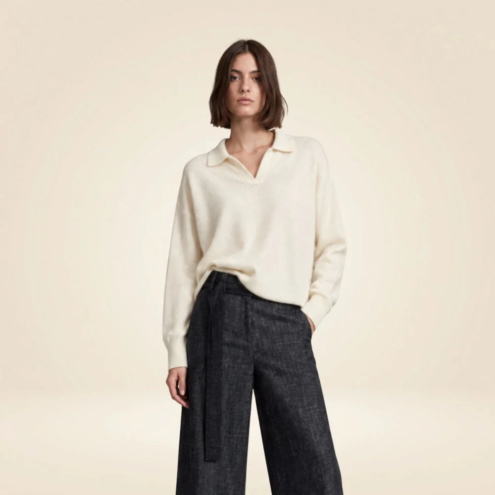 Maglia a polo in misto cashmere - Image 2
