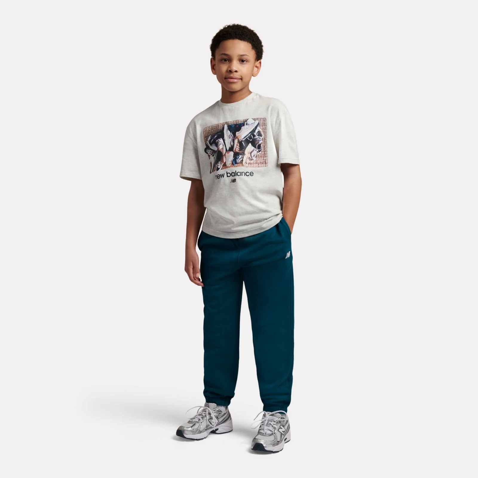 Pantalone jogger in french terry con logo - Immagine 4