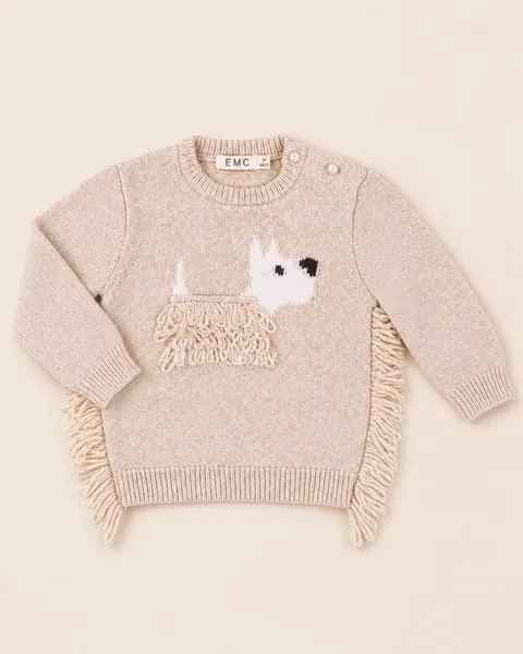 Maglione girocollo con cagnolino