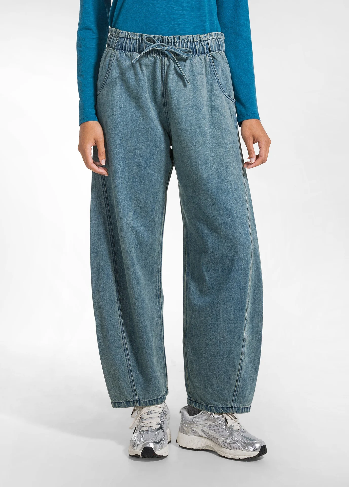 Pantalone balloon in denim di lyocell - Immagine 2