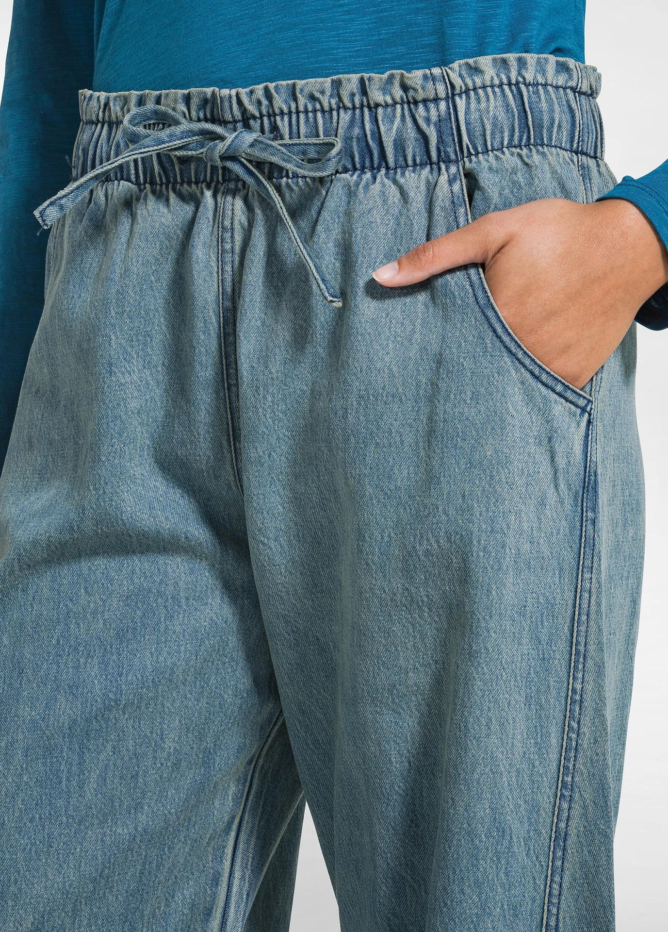 Pantalone balloon in denim di lyocell - Immagine 4