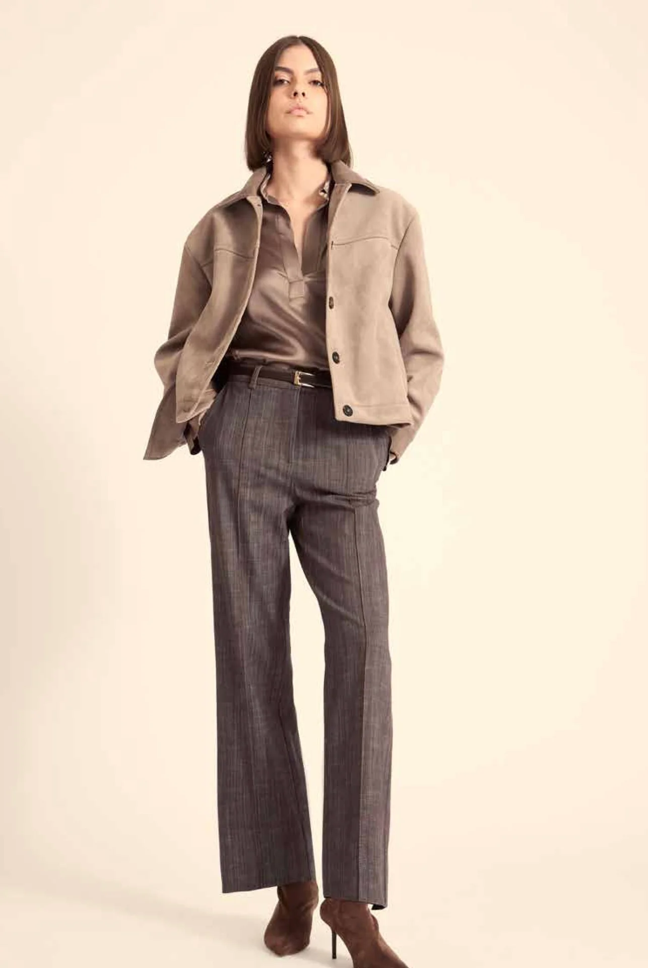 Pantalone jeans bootcut con nervatura - Immagine 1