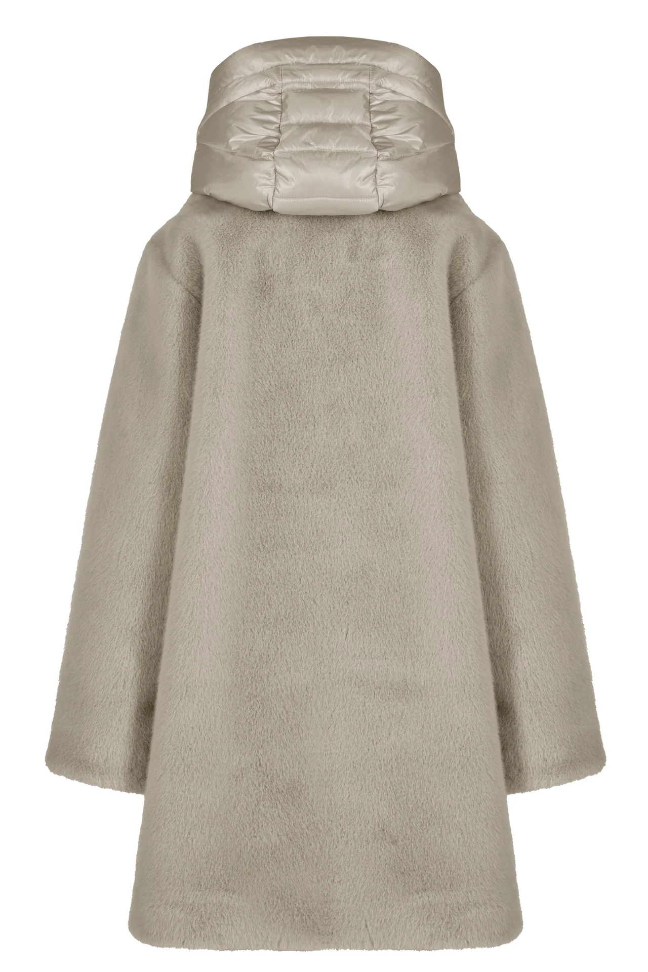 Cappotto lungo in ecopelliccia con cappuccio - Immagine 3