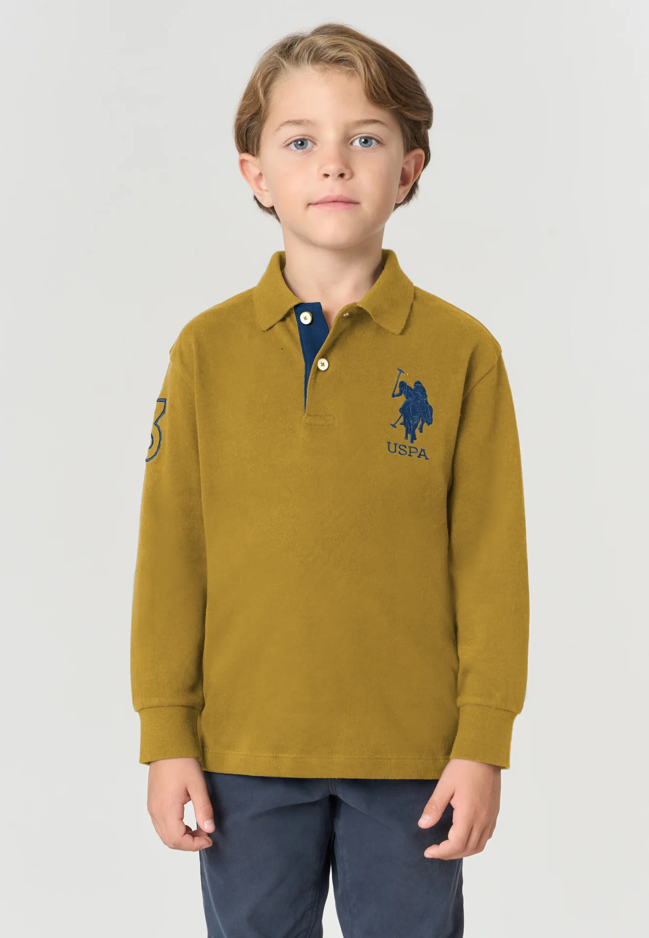 Polo in cotone con maxi logo e sottocolletto colorato - Immagine 1