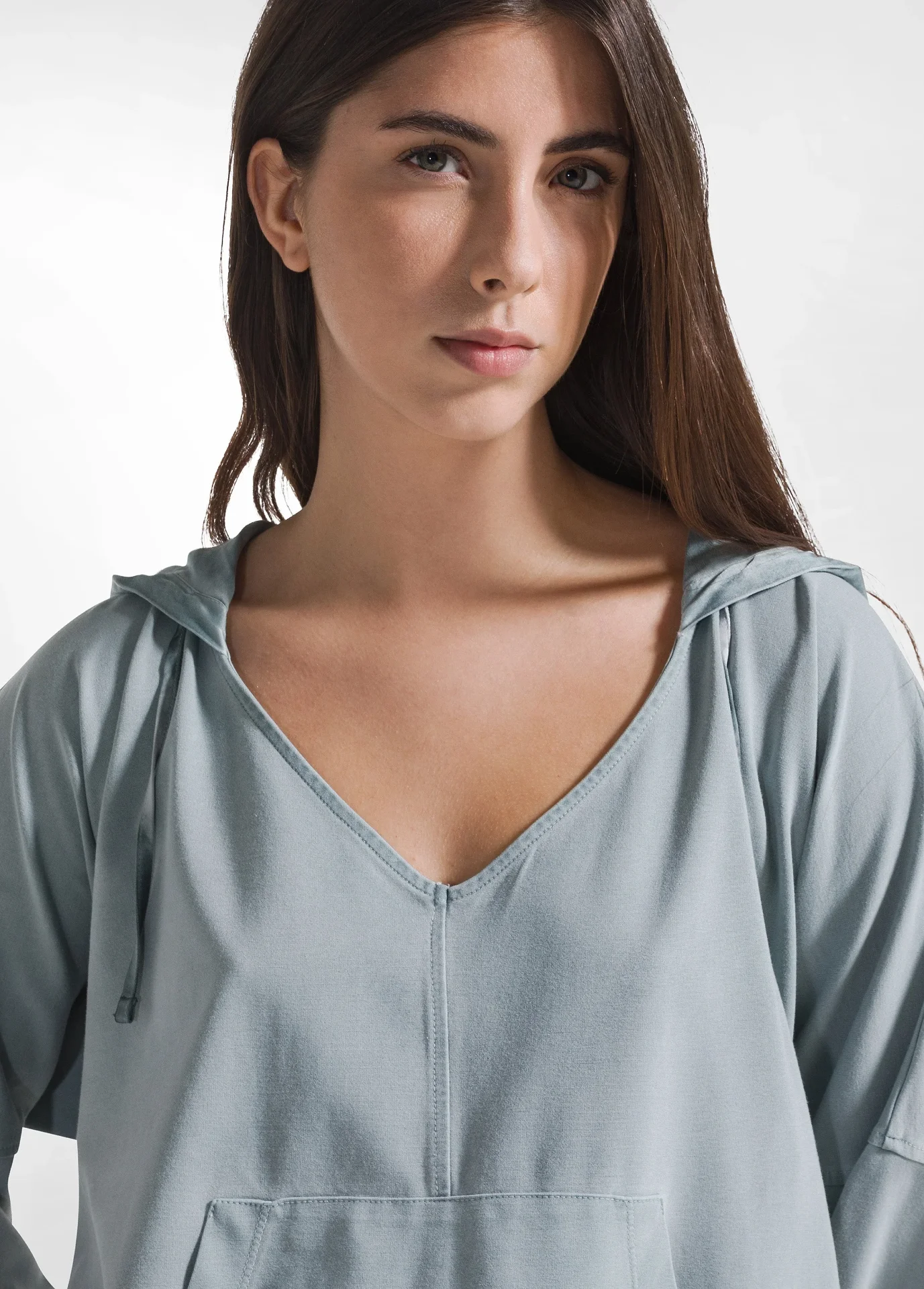 Felpa Con Cappuccio Con Dettagli In Satin Effetto - Immagine 3
