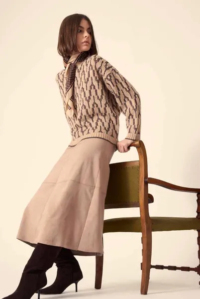 Maglia jacquard con lurex