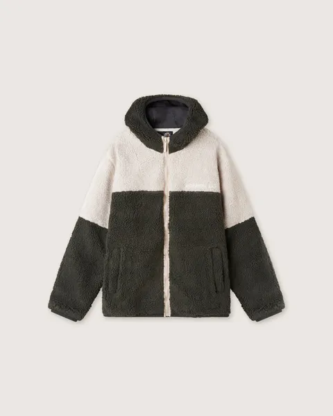 Giacca teddy con cappuccio e zip