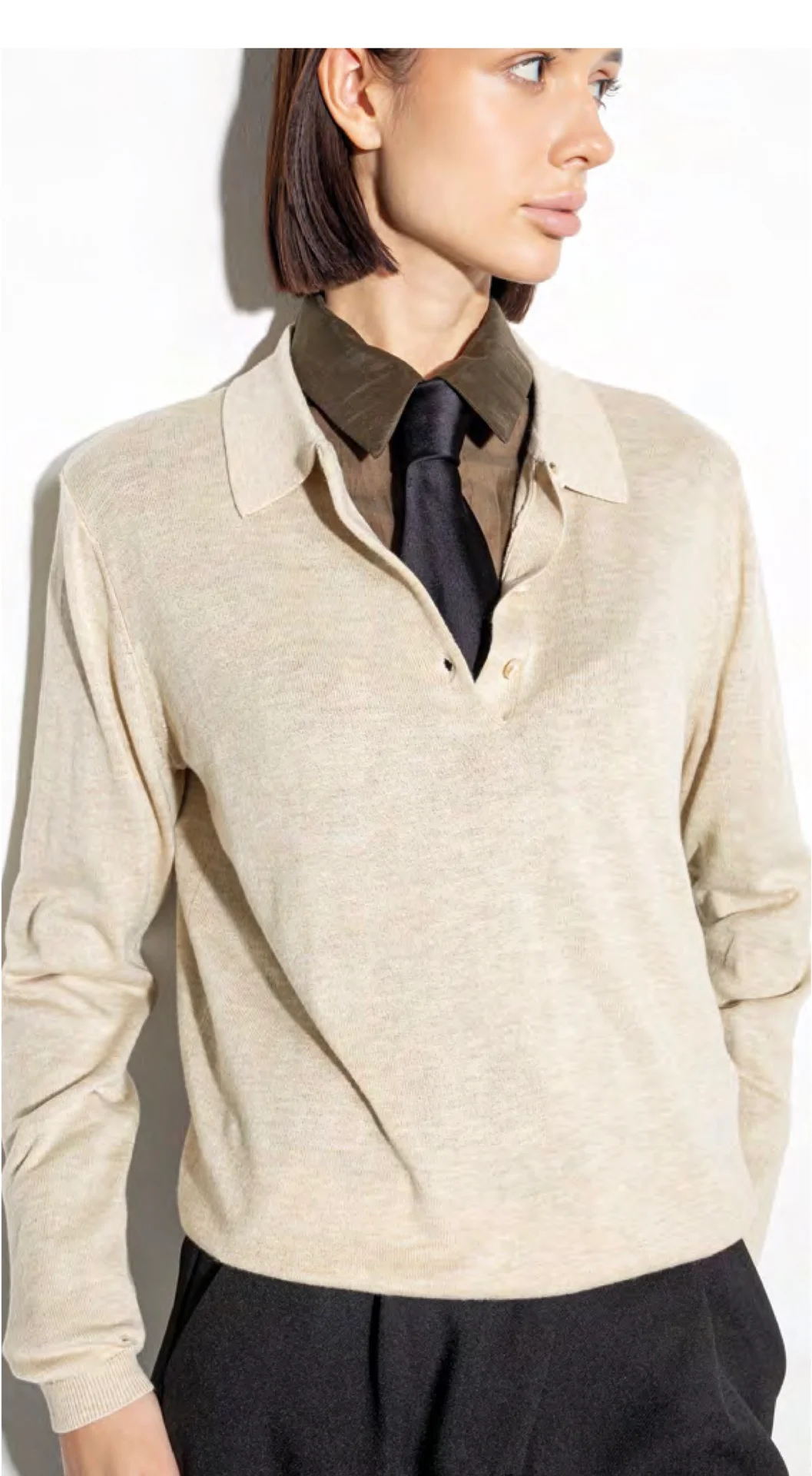 Polo in maglia di seta e cashmere - Image 1