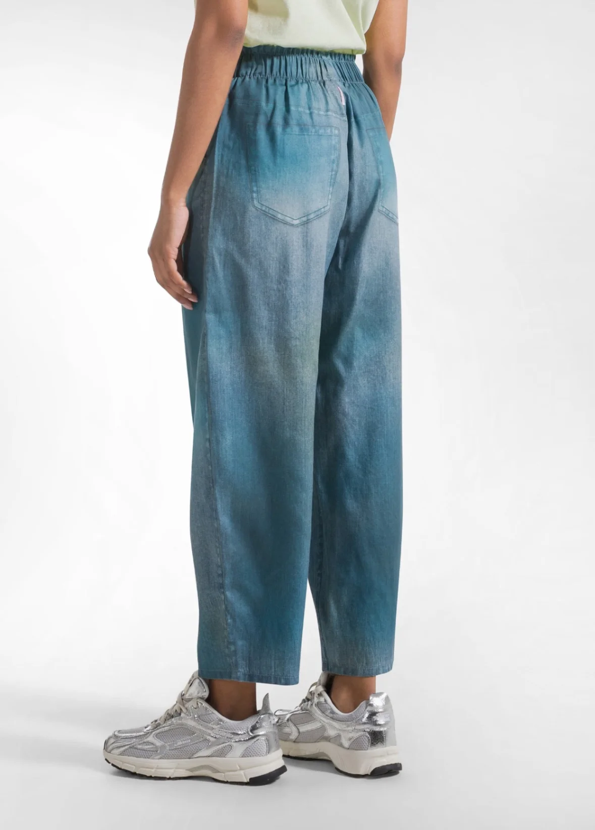 Pantaloni balloon denim effect blu - Immagine 2