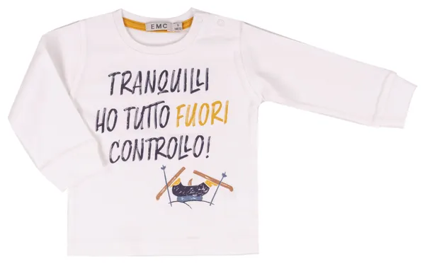 T-shirt a manica lunga con scritta e sci