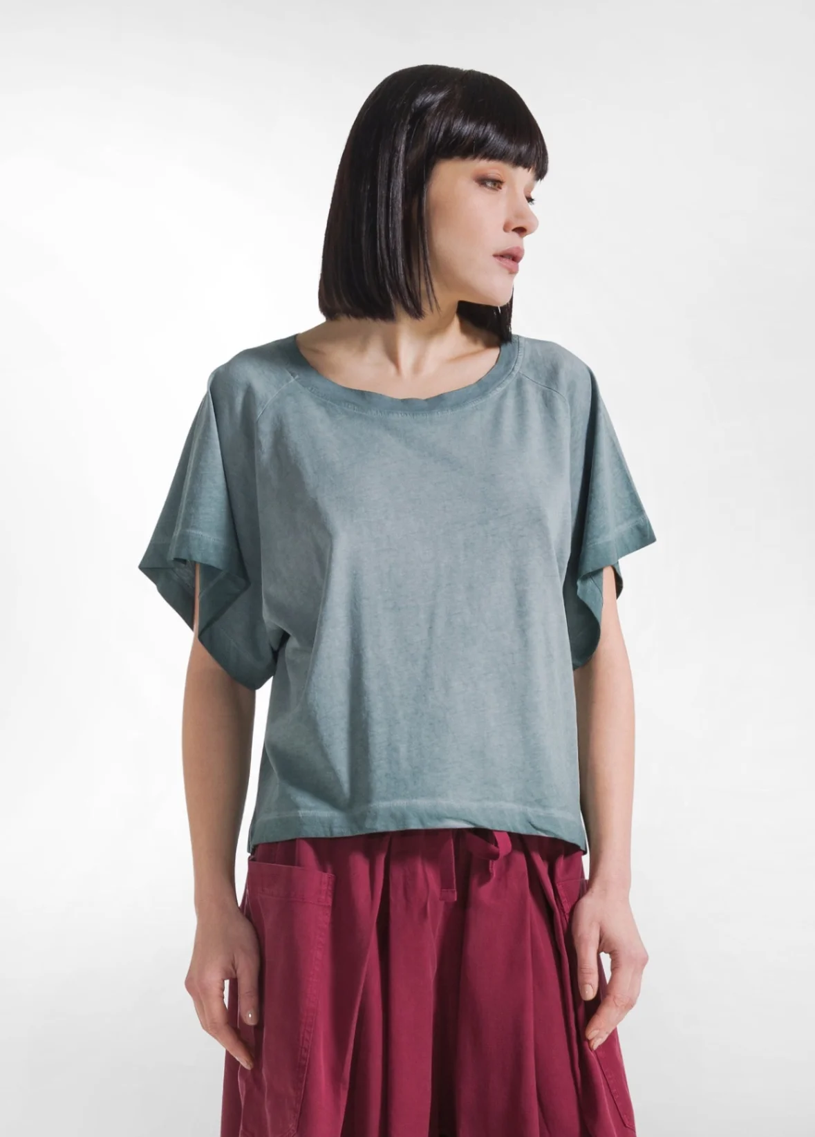 T-shirt effetto sfumato in cotone organico - Image 1