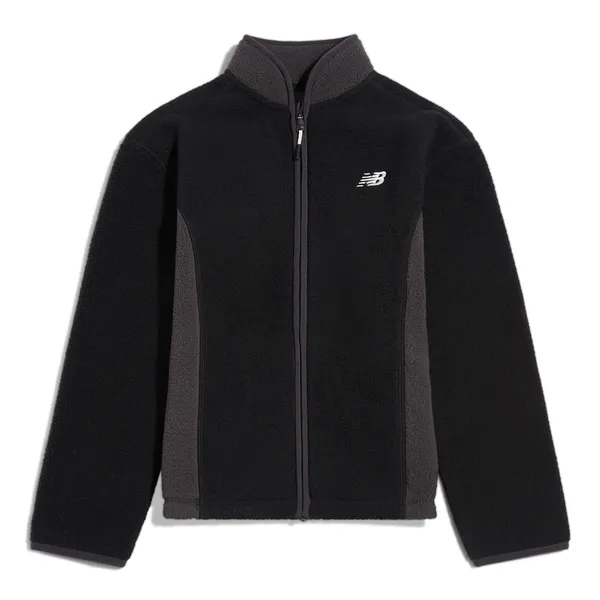 Giacca in borg con zip e collo alto