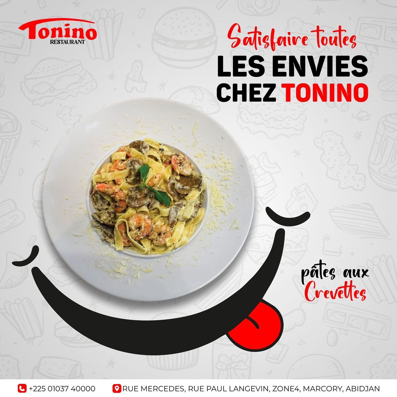 PÂTES AUX CREVETTES, Tonino, Marcory