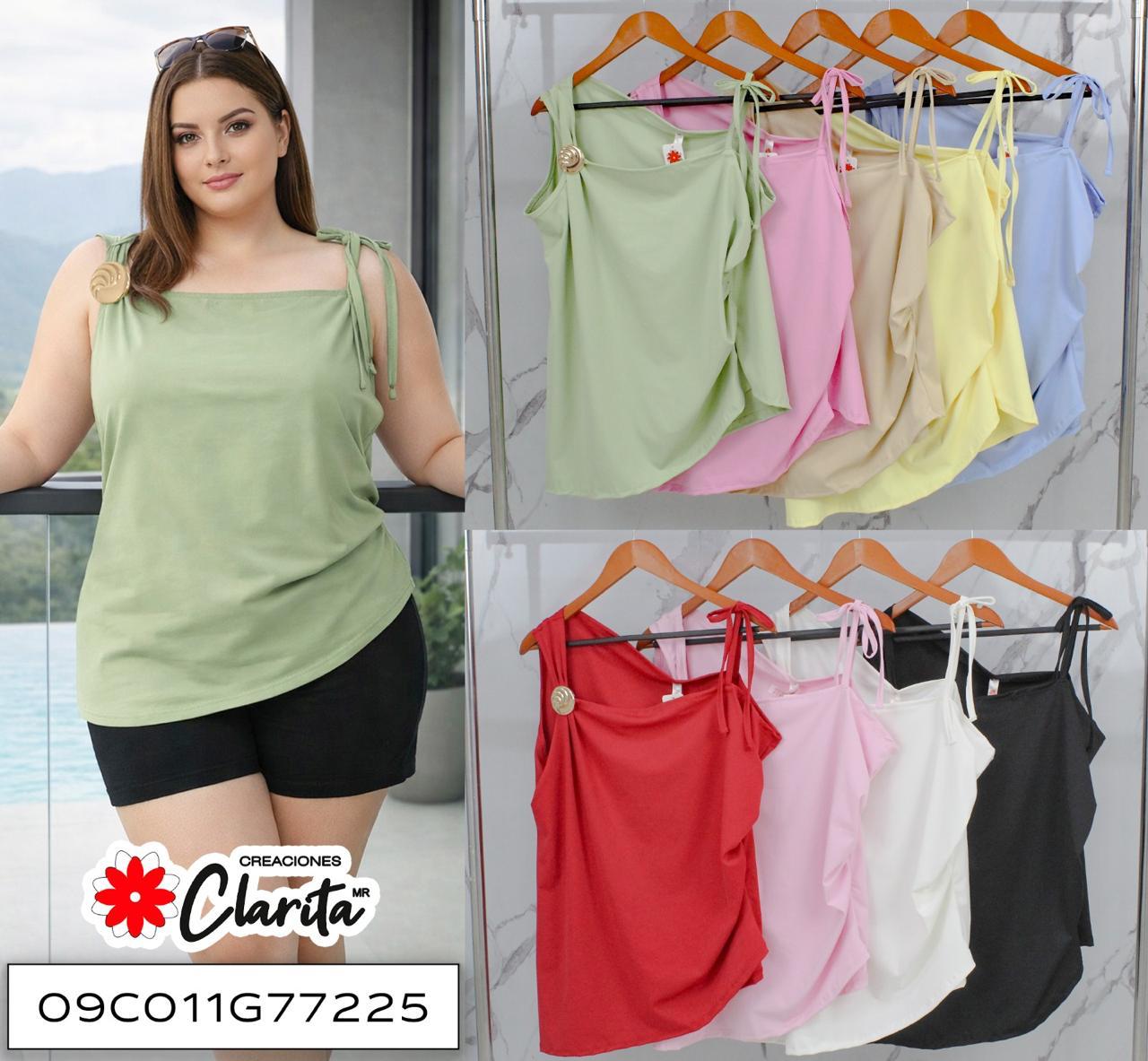 Top curvy de tirantes anudados con botón