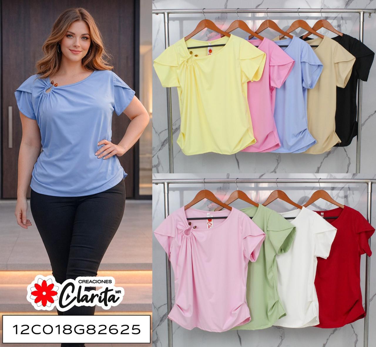 Blusa curvy con nudo y argolla en escote