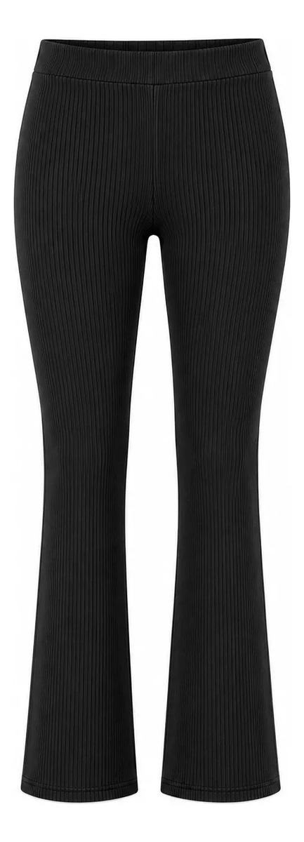 Leggings Liso Acampanados Para Dama Tipo Yoga Tela Acanalada