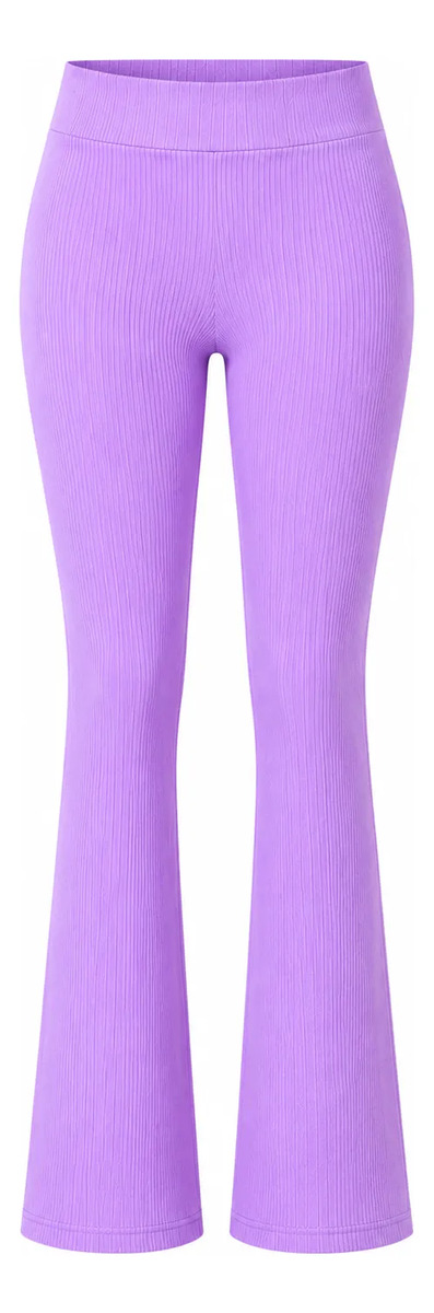 Leggings Liso Acampanados Para Dama Tipo Yoga Tela Acanalada