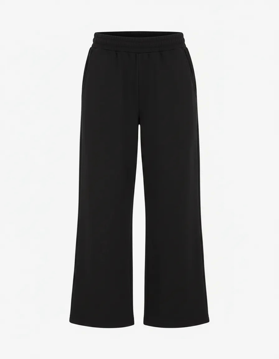 Pants De Dama Holgado Pierna Ancha Cintura Elástica Algodón