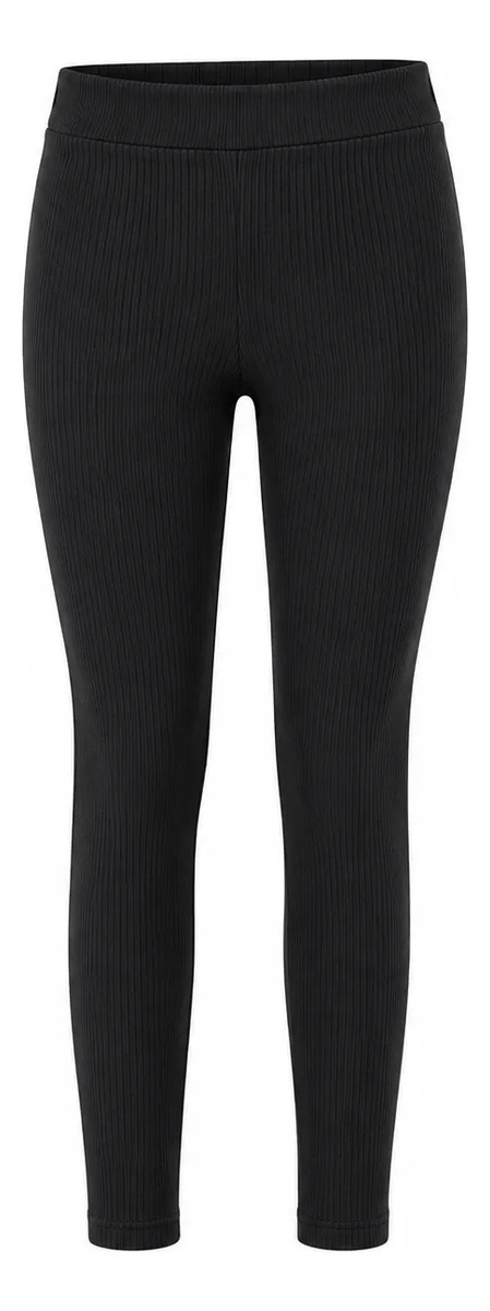 Leggings Para Dama Liso Corte Skinny Tela Acanalada Stretch