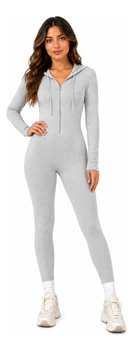 Enterizo Deportivo Manga Larga Pantalón Ajustado Para Mujer