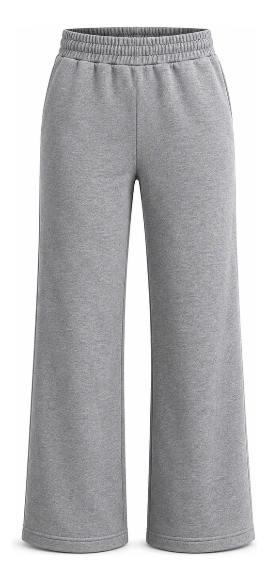 Pants De Dama Holgado Pierna Ancha Cintura Elástica Algodón