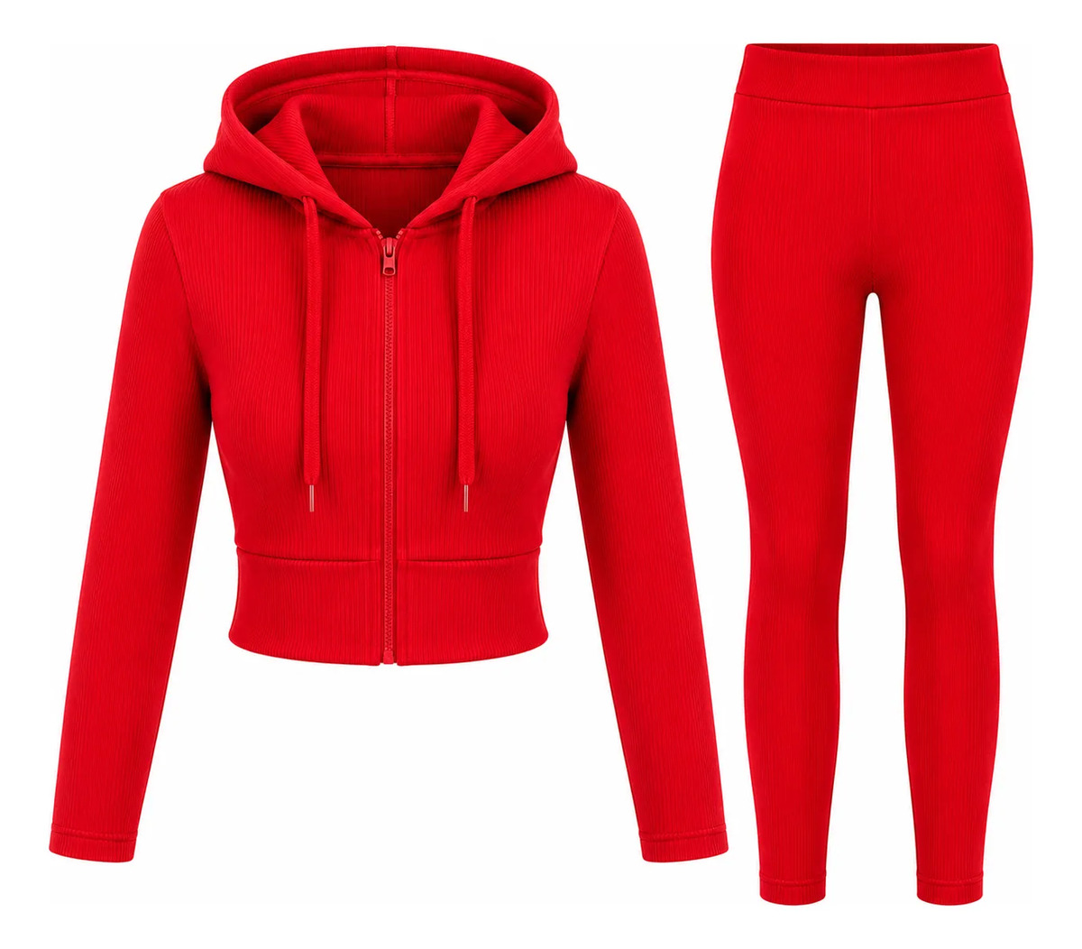 Conjunto Sudadera Corta Y Leggins Corte Skinny Para Dama