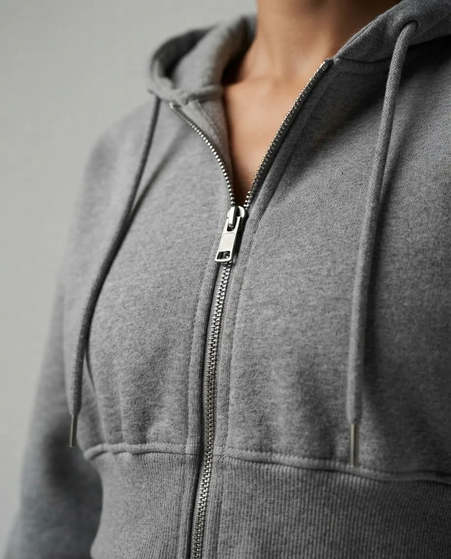 Set 2 Pz Hoodie Cintura Ajustada Cierre Y Capucha Ajustable