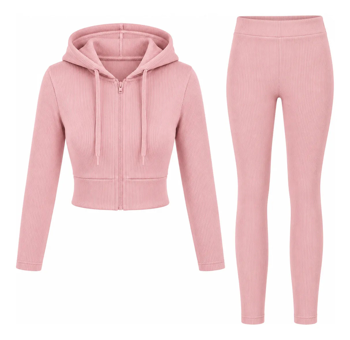 Conjunto Sudadera Corta Y Leggins Corte Skinny Para Dama