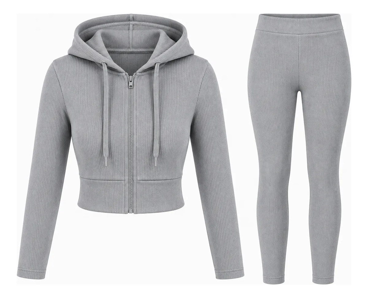 Conjunto Sudadera Corta Y Leggins Corte Skinny Para Dama