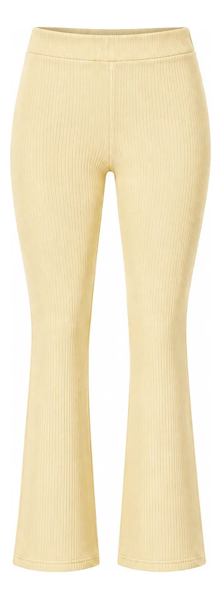 Leggings Liso Acampanados Para Dama Tipo Yoga Tela Acanalada