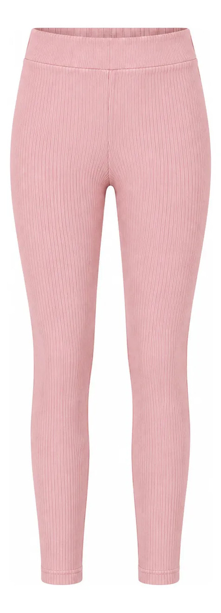 Leggings Para Dama Liso Corte Skinny Tela Acanalada Stretch