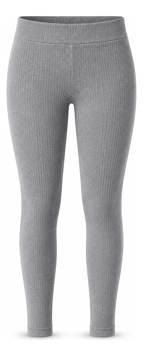 Leggings Para Dama Liso Corte Skinny Tela Acanalada Stretch