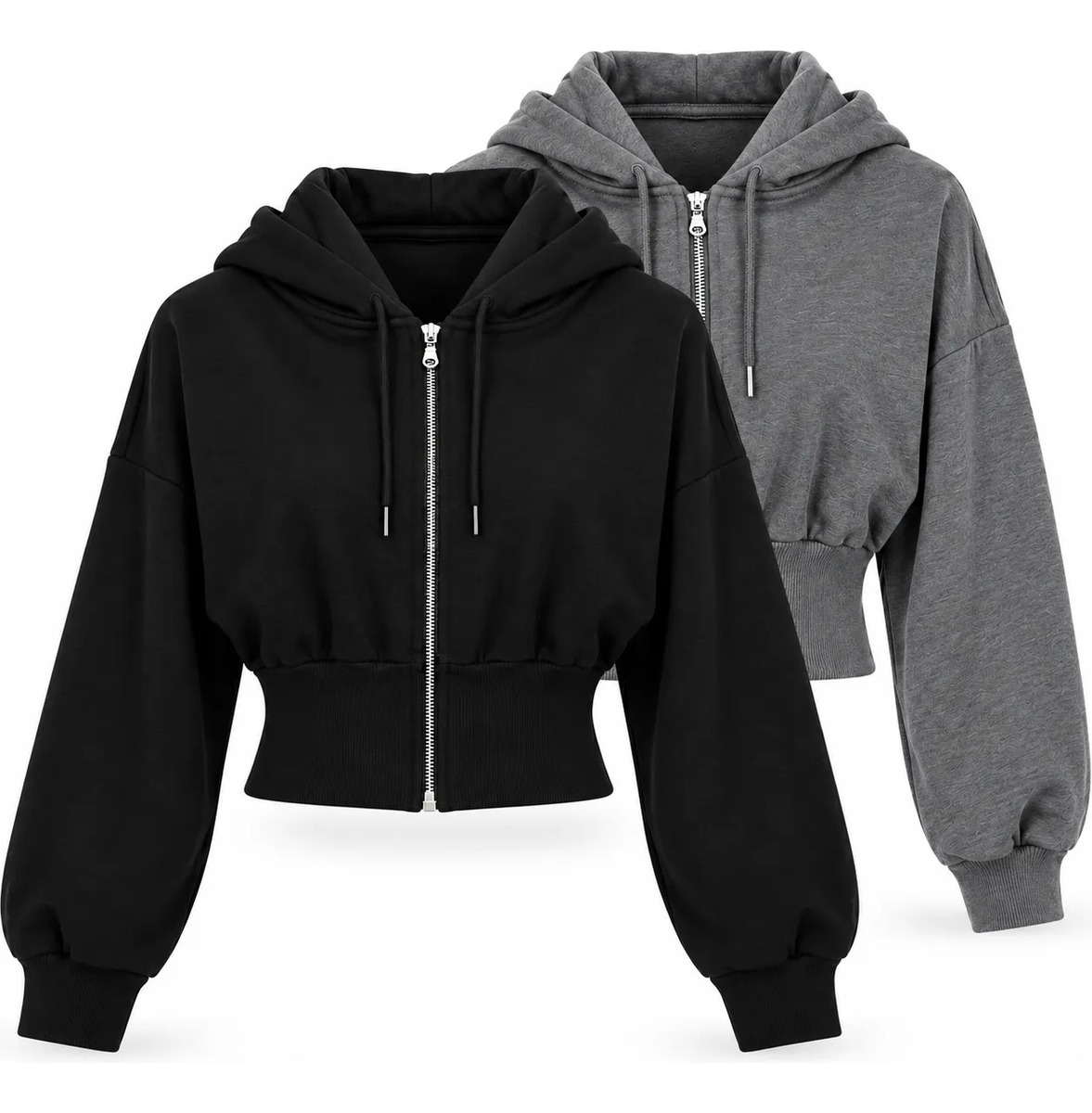 Set 2 Pz Hoodie Cintura Ajustada Cierre Y Capucha Ajustable