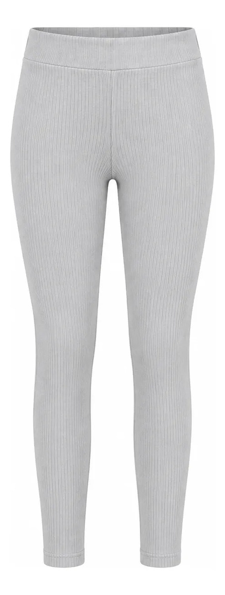 Leggings Para Dama Liso Corte Skinny Tela Acanalada Stretch