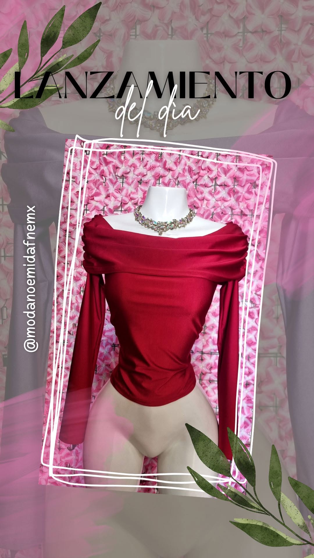 Blusa de hombros descubiertos con manga larga