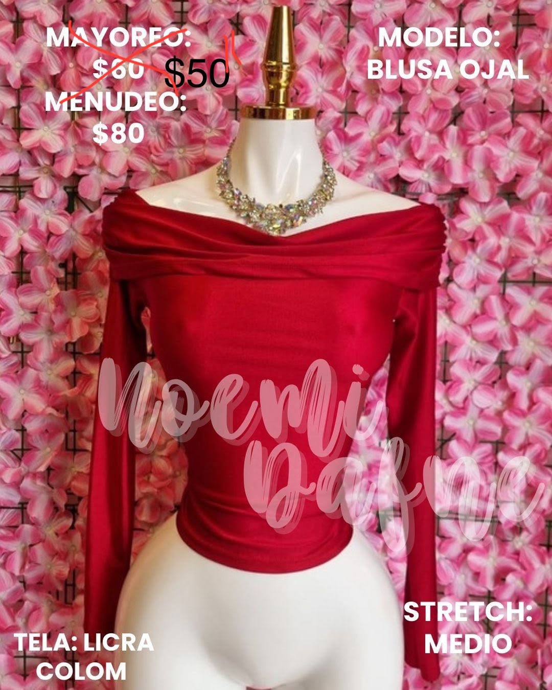 Blusa de hombros descubiertos con manga larga