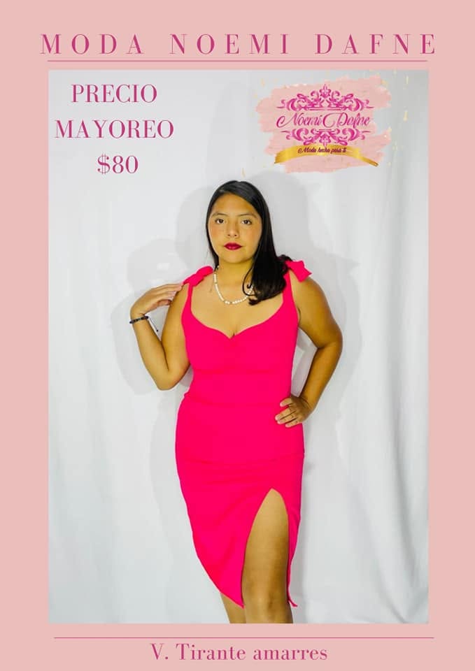Vestido midi de tirantes con amarres y abertura lateral