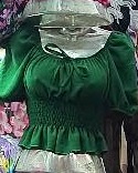 Blusa campesina de escote cuadrado con smock y manga abullonada