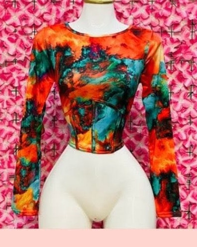 Blusa de manga larga estampado tie dye
